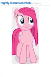 Size: 526x796 | Tagged: safe, screencap, pinkie pie, earth pony, pony, 666, equestria daily, female, mare, pink coat, pink mane