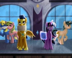 Size: 1000x800 | Tagged: safe, artist:chryseum, artist:scarletvye, derpibooru import, flash sentry, twilight sparkle, twilight sparkle (alicorn), alicorn, pony, colored, female, flashlight, male, mare, paperman, shipping, straight