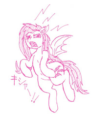 Size: 480x640 | Tagged: safe, artist:zokoira, fluttershy, pegasus, pony, female, mare, pink mane, solo, yellow coat