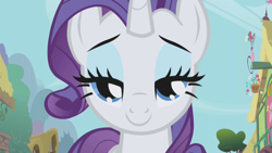 Size: 1280x720 | Tagged: safe, screencap, rarity, pony, unicorn, the ticket master, bedroom eyes, female, lidded eyes, looking at you, mare, sexy, smiling, solo, stupid sexy rarity