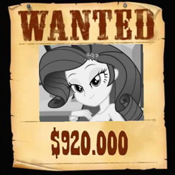 Size: 480x480 | Tagged: safe, rarity, equestria girls, charm, cute, raribetes, wanted poster