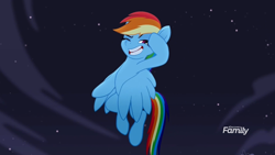 Size: 1920x1080 | Tagged: safe, derpibooru import, screencap, rainbow dash, pegasus, pony, rainbow roadtrip, one eye closed, solo, wink