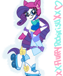 Size: 1024x1229 | Tagged: safe, artist:xxfluffypachirisuxx, rarity, equestria girls, friendship games, clothes, roller skates, simple background, solo, transparent background