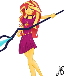 Size: 1024x1215 | Tagged: safe, artist:sparkling-sunset-s08, sunset shimmer, better together, equestria girls, spring breakdown, simple background, solo, staff, staff of sacanas, transparent background