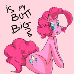 Size: 1300x1300 | Tagged: safe, artist:dragoncircle, pinkie pie, earth pony, pony, blushing, cute, plot, question, sketch, solo, truth