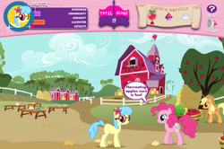 Size: 747x496 | Tagged: safe, screencap, applejack, pinkie pie, oc, oc:sketch, earth pony, pony, adventures in ponyville