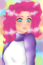 Size: 675x1012 | Tagged: safe, artist:nevera573, pinkie pie, human, clothes, humanized, solo, sweater, turtleneck