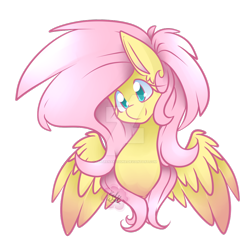 Size: 1024x1024 | Tagged: safe, artist:missrenakitsune, fluttershy, pegasus, pony, simple background, solo, transparent background, watermark