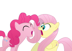 Size: 3311x2339 | Tagged: safe, artist:kehrminator, fluttershy, pinkie pie, earth pony, pegasus, pony, shout, simple background, startled, transparent background, vector