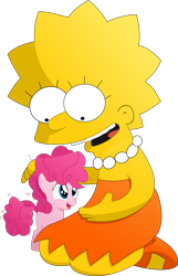 Size: 1755x2729 | Tagged: safe, artist:kehrminator, pinkie pie, earth pony, pony, crossover, filly, lisa simpson, the simpsons, tiny ponies