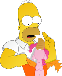 Size: 2080x2566 | Tagged: safe, artist:kehrminator, pinkie pie, earth pony, pony, chips, crossover, food, homer simpson, potato chips, the simpsons