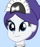 Size: 133x155 | Tagged: safe, artist:cybersquirrel, rarity, equestria girls, bust, clothes, female, maid, simple background, solo