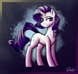 Size: 1024x967 | Tagged: safe, artist:rubywave32, rarity, pony, unicorn, female, mare, smiling, solo