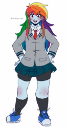 Size: 2537x4776 | Tagged: safe, artist:mylittleyuri, derpibooru import, rainbow dash, equestria girls, converse, crossover, my hero academia, shoes, sneakers, solo