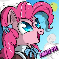 Size: 1200x1200 | Tagged: safe, artist:swordflash4, pinkie pie, earth pony, pony, female, macroschism, mare, pink coat, pink mane, solo