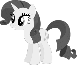 Size: 1024x873 | Tagged: safe, artist:ra1nb0wk1tty, rarity, pony, unicorn, female, mare, monochrome, simple background, smiling, solo, transparent background