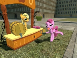 Size: 1024x768 | Tagged: safe, applejack, berry punch, berryshine, earth pony, pony, 3d, gmod