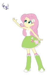 Size: 8000x12800 | Tagged: safe, artist:evil-sparkle, fluttershy, equestria girls, friendship games, absurd resolution, boots, clothes, high heel boots, high heels, simple background, skirt, socks, solo, tanktop, transparent background, vector