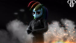 Size: 3840x2160 | Tagged: safe, artist:popa-3d-animations, derpibooru import, rainbow dash, equestria girls, 3d, clothes, jacket, solo, sunglasses