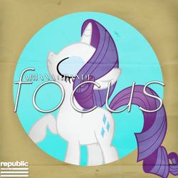 Size: 800x800 | Tagged: safe, artist:penguinsn1fan, rarity, pony, unicorn, ariana grande, cover, parody, solo