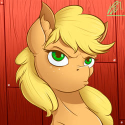 Size: 1000x1000 | Tagged: safe, artist:pajama-ham, applejack, earth pony, pony, duckface, female, mare, solo