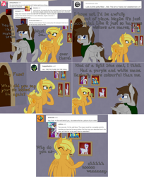 Size: 2002x2458 | Tagged: safe, artist:phoenixswift, derpibooru import, coloratura, fleetfoot, spitfire, oc, oc:citrus twist, oc:fuselight, oc:snowsong, pony, ask, ask fuselight, countess coloratura, female, male, mare, stallion, tumblr