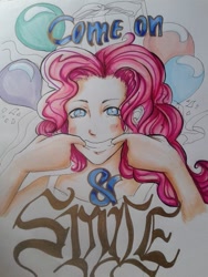 Size: 720x960 | Tagged: safe, artist:taiyokurayama, pinkie pie, human, humanized, smiling, solo