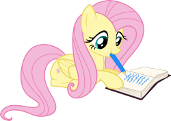 Size: 6000x4223 | Tagged: safe, artist:vulthuryol00, fluttershy, pegasus, pony, filli vanilli, .svg available, absurd resolution, mouth hold, simple background, solo, transparent background, vector, writing