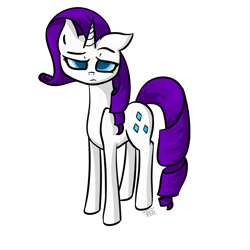 Size: 5000x5000 | Tagged: safe, artist:those kids in the corner, rarity, pony, unicorn, absurd resolution, drunk, drunk rarity, female, mare, rarity is not amused, simple background, simple shading, solo, transparent background, unamused