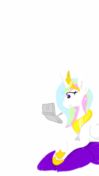 Size: 720x1280 | Tagged: safe, artist:fis, princess celestia, alicorn, pony, lineless, nintendo, nintendo ds, simple background, solo, white background