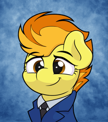 Size: 955x1080 | Tagged: safe, artist:ljdamz1119, derpibooru import, spitfire, pegasus, pony, bust, clothes, cute, cutefire, female, looking at you, mare, necktie, portrait, solo, suit