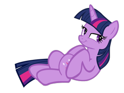 Size: 1600x1200 | Tagged: safe, artist:kuren247, derpibooru import, twilight sparkle, :t, cute, lidded eyes, on back, playful, simple background, smiling, solo, transparent background, vector