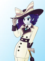 Size: 2009x2741 | Tagged: safe, artist:poseidonathenea, rarity, equestria girls, 2010s, 20th century, blouse, clothes, cravat, cute, februpony, gloves, hat, raribetes, rarisass, raristocrat, rose dewitt bukater, titanic, umbrella