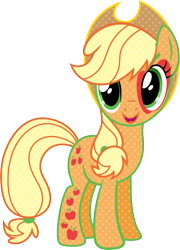 Size: 5762x8006 | Tagged: safe, artist:sugar-loop, applejack, earth pony, pony, absurd resolution, cutie mark magic, looking at you, open mouth, simple background, smiling, solo, transparent background, vector