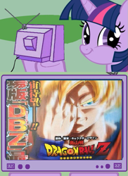 Size: 437x600 | Tagged: safe, derpibooru import, twilight sparkle, dragon ball z, exploitable meme, goku, meme, obligatory pony, super saiyan, tv meme