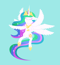 Size: 2636x2880 | Tagged: safe, artist:deerbutt, princess celestia, alicorn, pony, seraph, seraphicorn, flying, multiple wings