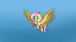 Size: 2560x1440 | Tagged: safe, artist:spontaneouspotato, fluttershy, pegasus, pony, solo, spread wings, wallpaper