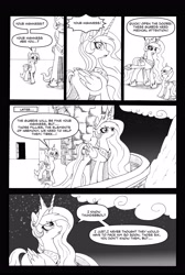 Size: 3320x4952 | Tagged: safe, artist:leon-z, princess celestia, oc, oc:thunderbolt, alicorn, pony, comic:returns endings & beginnings, comic