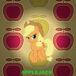 Size: 800x800 | Tagged: safe, artist:selestries, applejack, earth pony, pony, applejack's hat, blonde, blonde mane, blonde tail, female, green eyes, mare, orange coat, solo