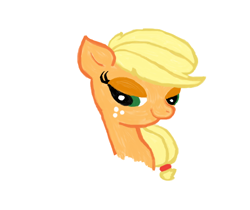 Size: 704x592 | Tagged: safe, artist:nirppusebwolf, applejack, earth pony, pony, blonde mane, female, mare, missing accessory, orange coat, solo