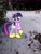 Size: 1944x2592 | Tagged: safe, artist:moongazeponies, artist:tokkazutara1164, derpibooru import, twilight sparkle, boots, clothes, irl, photo, ponies in real life, saddle, scarf, snow, solo, tree, vector