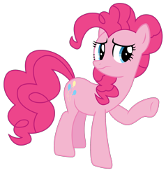 Size: 2306x2419 | Tagged: safe, artist:sketchmcreations, pinkie pie, earth pony, pony, the gift of the maud pie, frown, inkscape, raised hoof, simple background, solo, transparent background, unhappy, vector