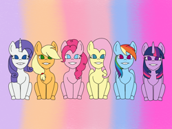 Size: 2400x1800 | Tagged: safe, artist:mintymelody, derpibooru import, applejack, fluttershy, pinkie pie, rainbow dash, rarity, twilight sparkle, twilight sparkle (alicorn), alicorn, earth pony, pegasus, pony, unicorn, mane six