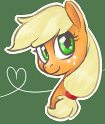 Size: 742x878 | Tagged: safe, artist:whale, applejack, earth pony, pony, bust, portrait, smiling, solo