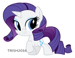 Size: 900x703 | Tagged: safe, artist:nanook123, rarity, pony, unicorn, chibi, cute, female, looking at you, mare, raribetes, simple background, solo, white background