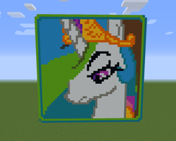 Size: 1280x1024 | Tagged: safe, princess celestia, alicorn, pony, bust, game screencap, minecraft, minecraft pixel art, pixel art, portrait