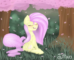 Size: 1600x1300 | Tagged: safe, artist:starletxox, fluttershy, pegasus, pony, flower, solo, spring