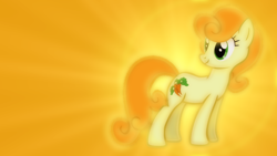 Size: 1600x900 | Tagged: safe, artist:liggliluff, artist:sailortrekkie92, derpibooru import, carrot top, golden harvest, earth pony, pony, female, glow, mare, solo, vector, wallpaper