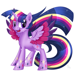 Size: 900x900 | Tagged: safe, artist:swanlullaby, derpibooru import, twilight sparkle, twilight sparkle (alicorn), alicorn, pony, female, mare, rainbow power, solo