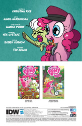 Size: 477x733 | Tagged: safe, artist:agnesgarbowska, idw, big macintosh, granny smith, pinkie pie, earth pony, pony, spoiler:comic, spoiler:comicff27, male, preview, stallion